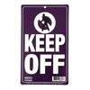 Sunburst Systems Sign Keep Off Plastic With Pole 6 in x 10 in Purple, 4-Pack PK 8632